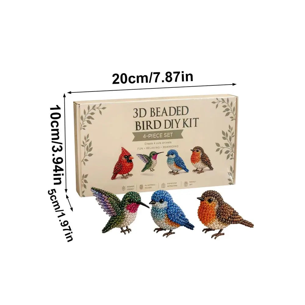 3D Bird Animal Beading Craft Kit – DIY Bead Art for Adults