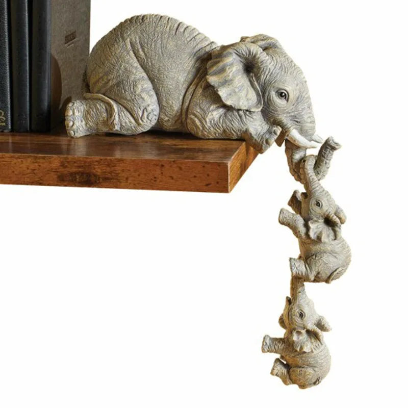 Elephant Resin Ornaments Exquisite Stone Elephant Statues Landscape Design Mini Living Room Garden Decorations Resin Handicrafts Peaceful Pleasures Health and Wellness suits
