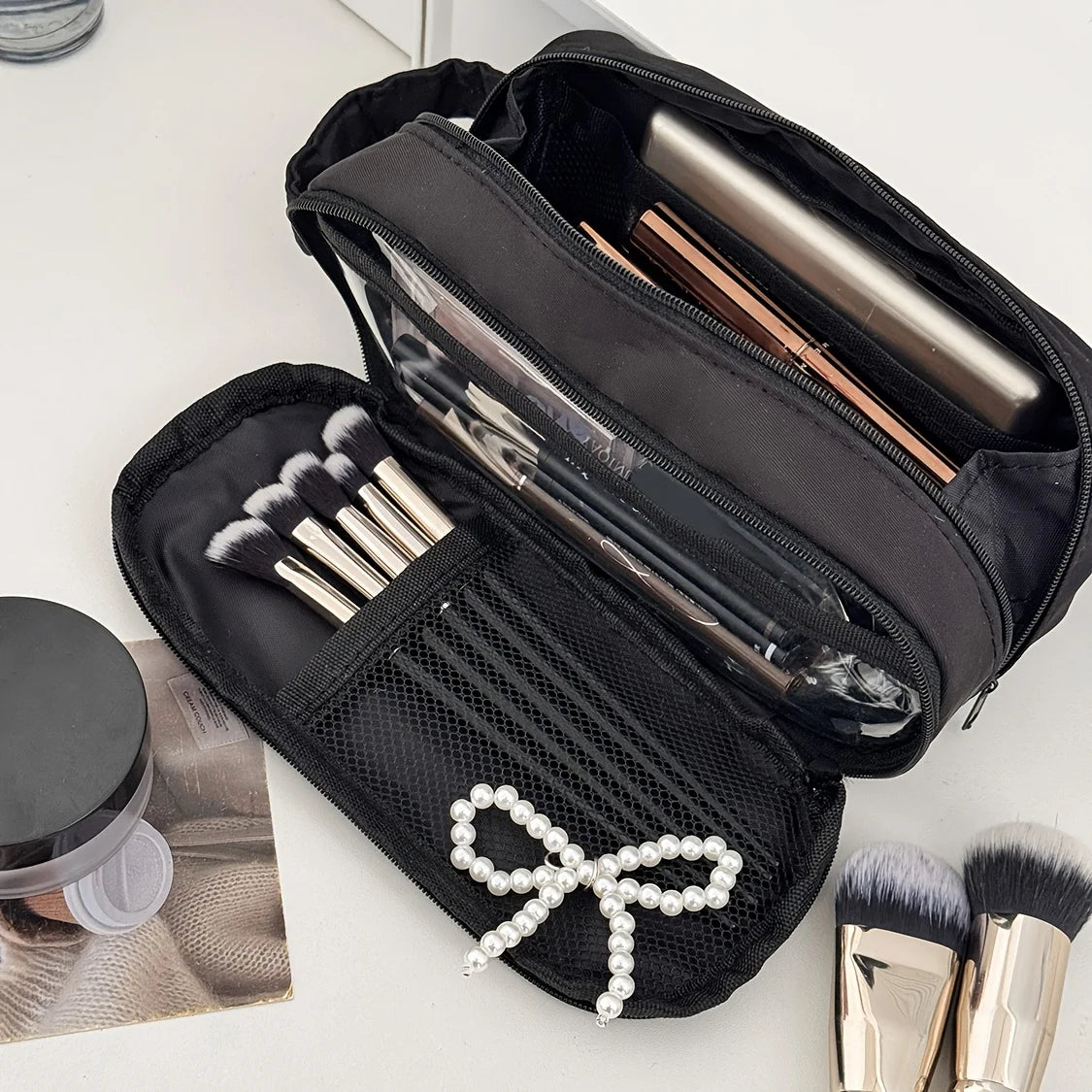 Large Travel Makeup Bag & Cosmetic Organizer for Women