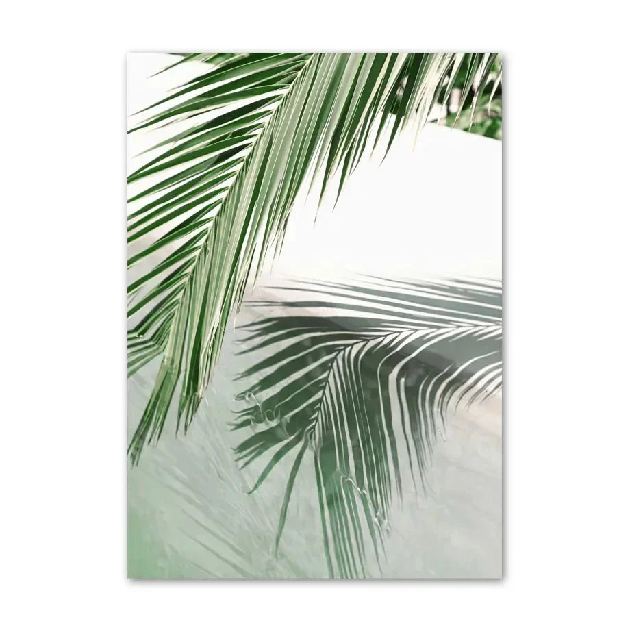 1pc frameless Canvas Painting Simple Wall Art Nature Green Leaf Landscape Poster Oil Painting Posters Prints Home Bedroom Liv Peaceful Pleasures Health and Wellness CJ51516 50x70cm Unframed