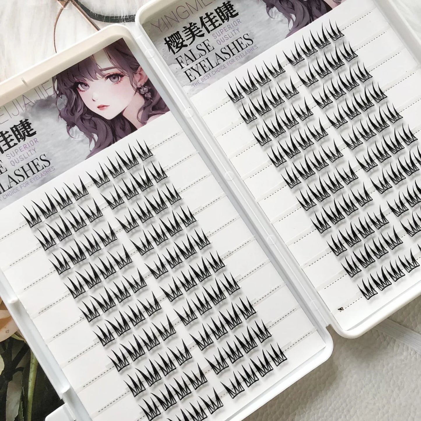 Large Capacity False Eyelashes V-shaped Cross Design Fluffy Natural Curly Lashes Extension For Daily Wear Perfect Eye Makeup Peaceful Pleasures Health and Wellness