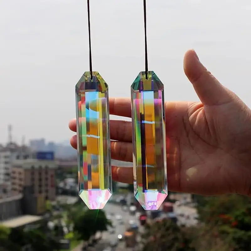 Sun Catcher Crystal Prism Wind Chime Long Pendant Indoor Garden