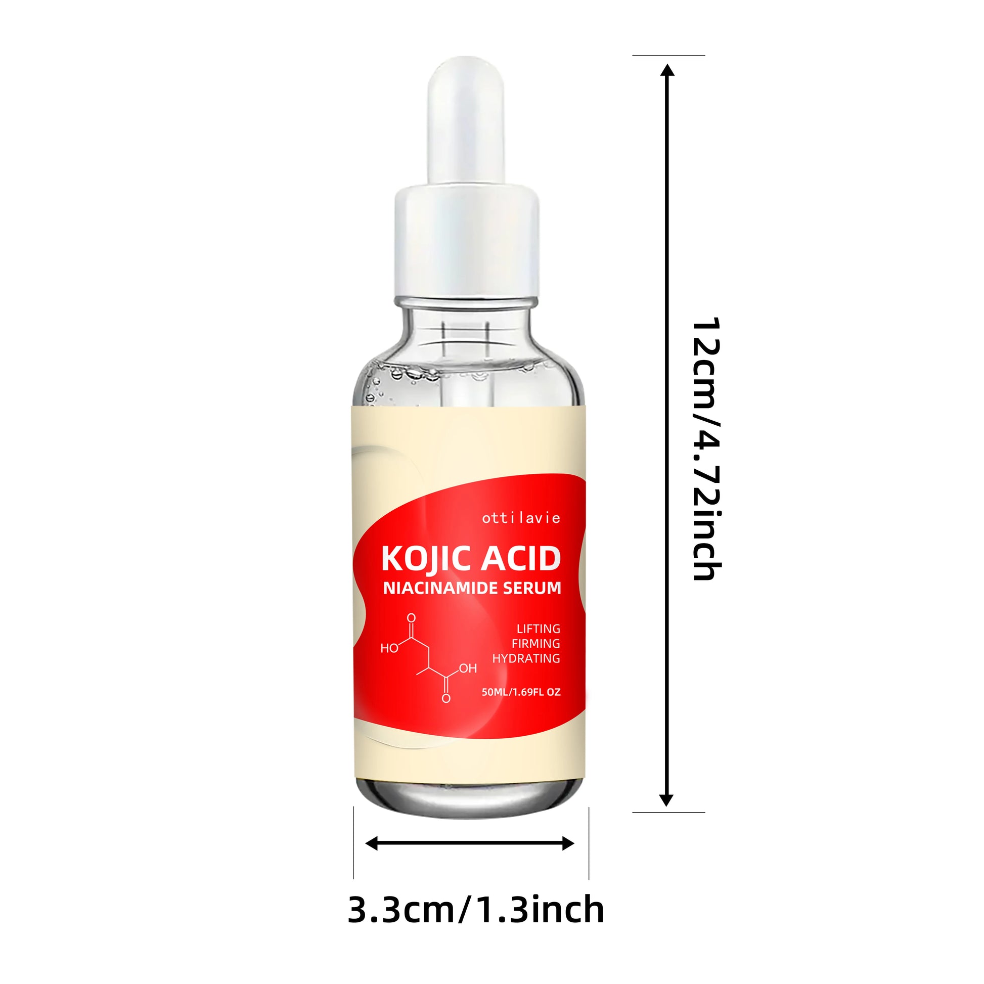Ottilavie Kojic Acid & Niacinamide Serum - 1.69oz/1.01oz, Brightening, Firming & Hydrating, with Vitamins C&E, All Skin Types Peaceful Pleasures Health and Wellness