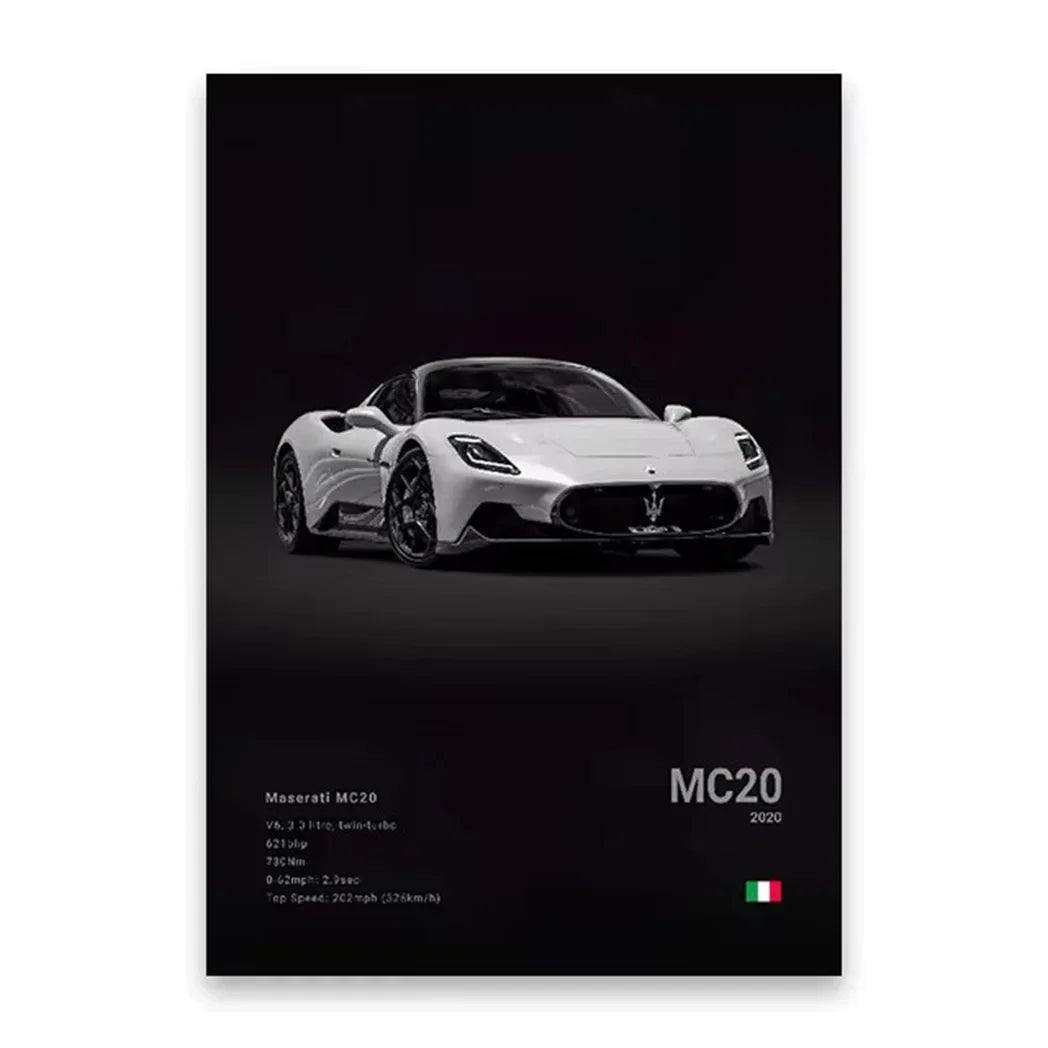Famous Cars 918 GT3 G63 STO SLS Canvas Wall Art Print Poster Modern Home Decor Unframed Birthday Gift for Car Enthusiasts Peaceful Pleasures Health and Wellness