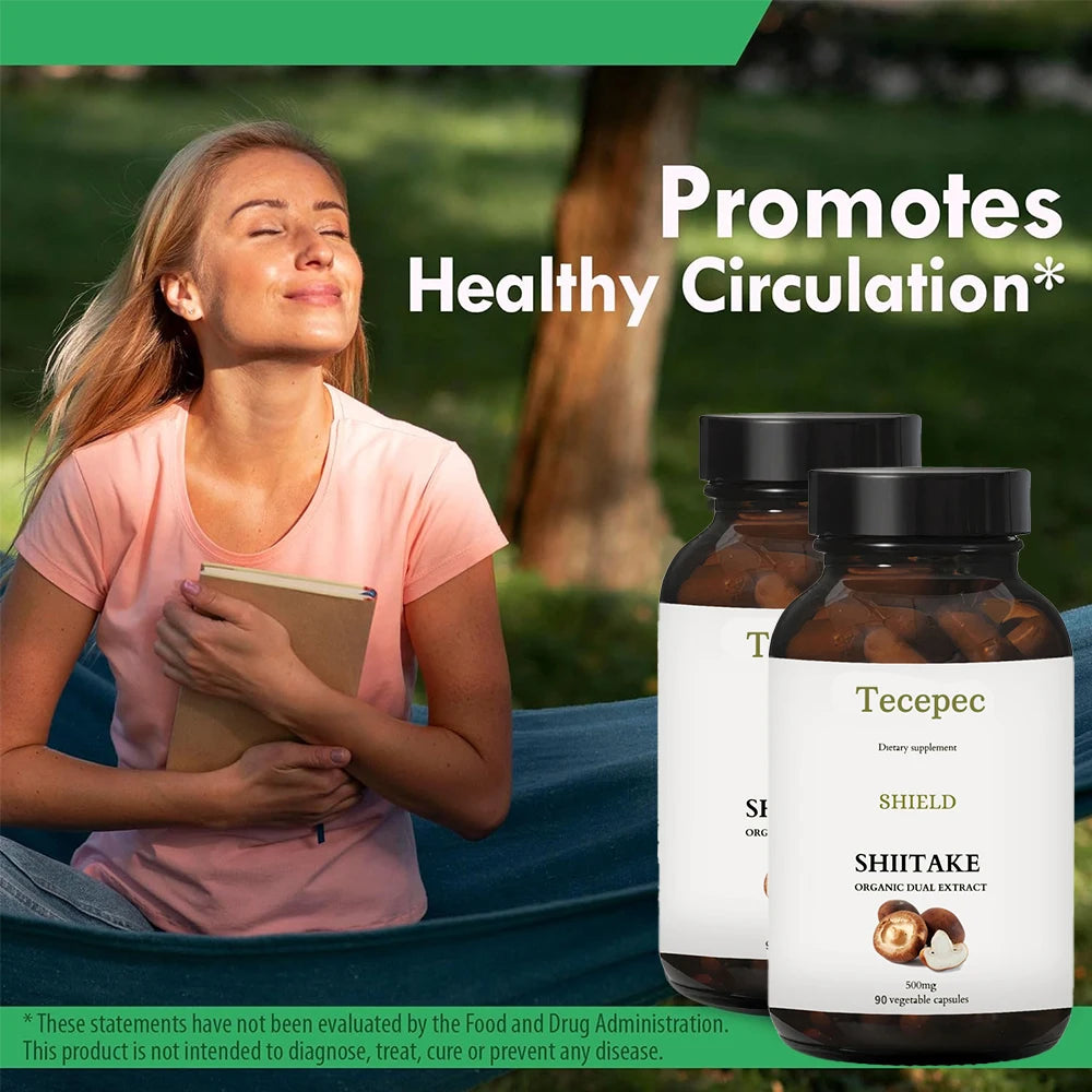 Shiitake Mushroom Extract Capsules - Immune Support Supplement, Heart Health, Memory, Focus, and Overall Well-Being Peaceful Pleasures Health and Wellness