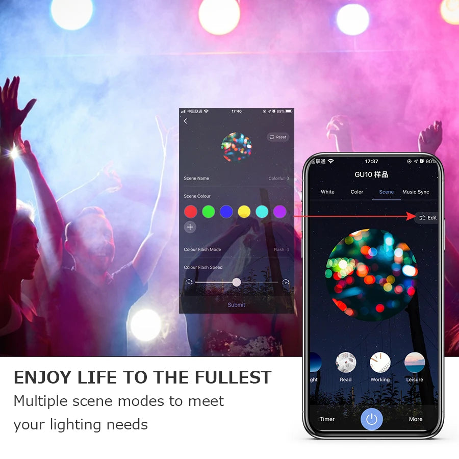 5W 7W 9W 220V 110V Tuya Smart WiFi GU10 LED Bulb Spotlight Alexa Lamp RGBCW Smart Life APP Control Works With Google Home Echo Peaceful Pleasures Health and Wellness