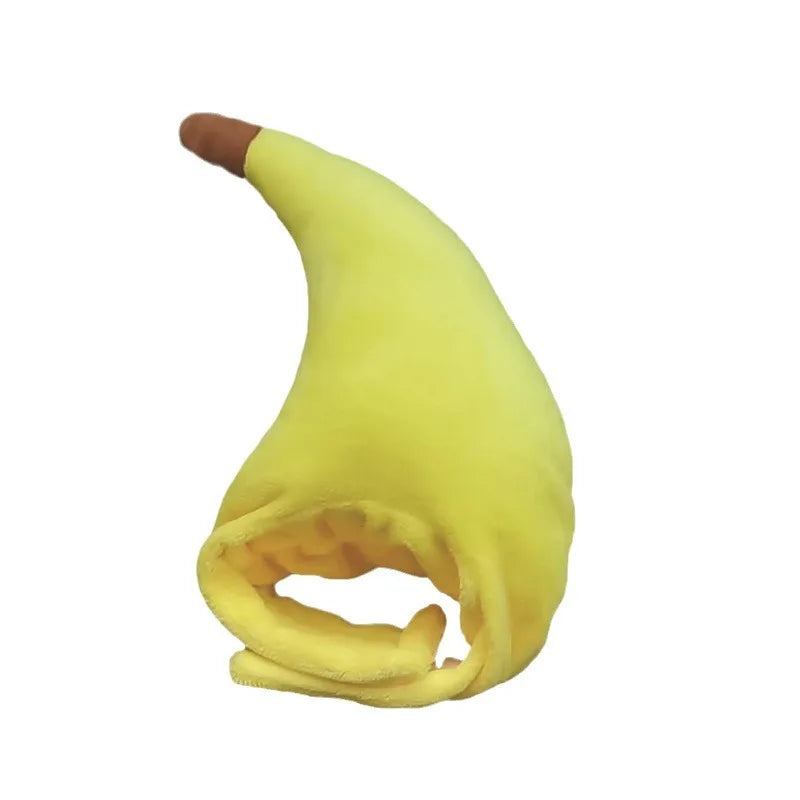 Funny quirky banana pet headgear cute cat decoration fluffy banana hat for pet partie and role-playing costume performance props Peaceful Pleasures Health and Wellness 1 piece