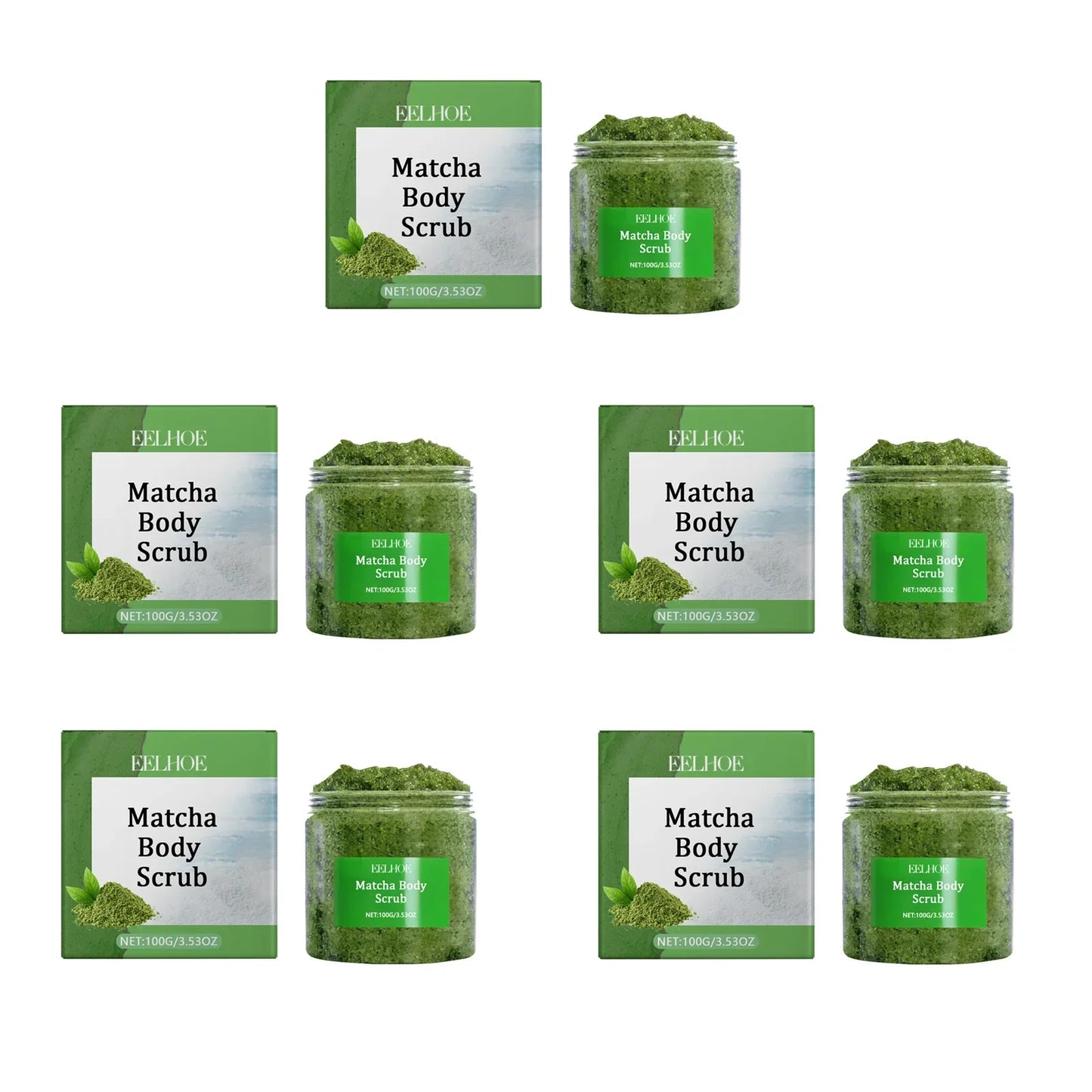 Eelhoe Matcha Sea Salt Body Scrub – Exfoliate & Brighten Skin