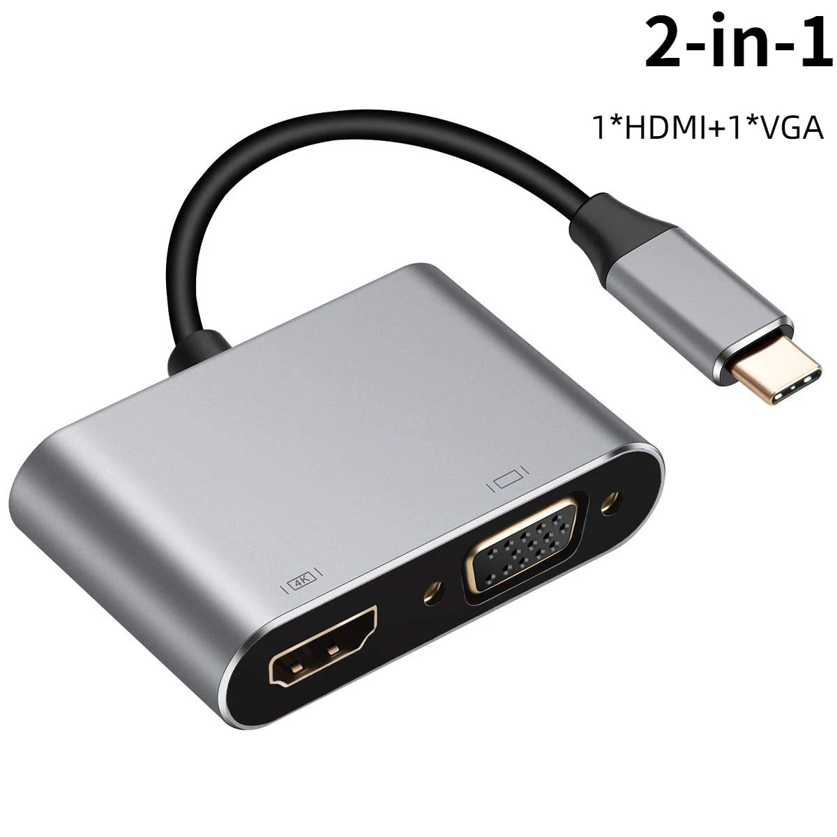 USB C To HDMI-Compatible VGA Type-C Digital AV Multiport Adapter Thunderbolt 3 Converter To 4K 1080P Fast Charging for MacBook Peaceful Pleasures Health and Wellness 2-in-1