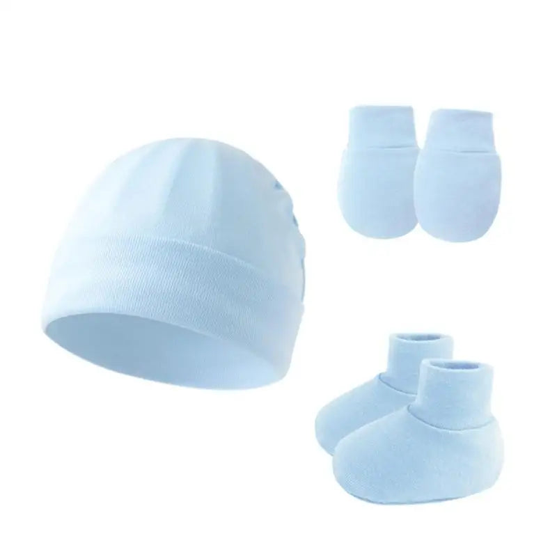 Newborn Baby Hat Gloves & Booties Set – Soft Cotton 0–9M