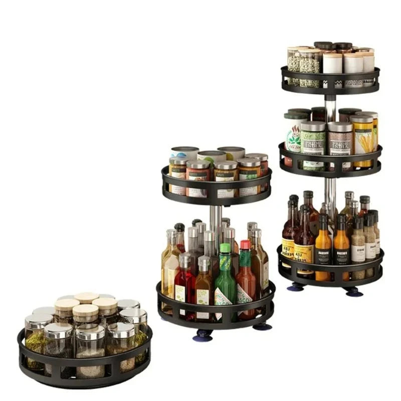360° Rotating Spice Rack & Kitchen Organizer Shelf
