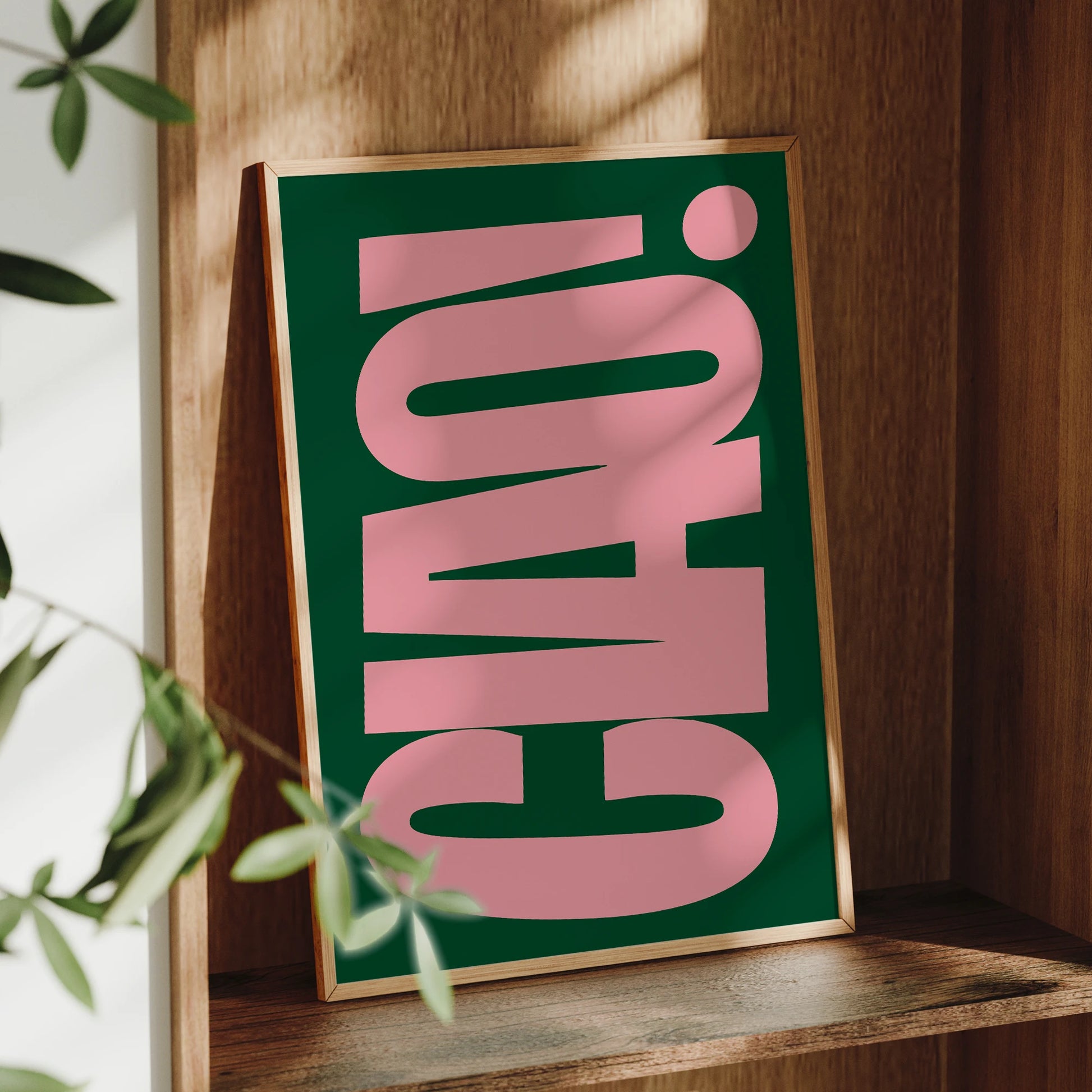 Retro Style Dark Green And Bright Pink Italian Ciao Wall Art Prints Canvas Painting Poster Picture For Living BedRoom Home Decor Peaceful Pleasures Health and Wellness