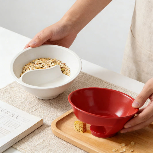 Practical Cereal Bowl with Dry Wet Separation Cereal Bowl One Person To Eat Breakfast Utensils Household Plates Separation Bowl Peaceful Pleasures Health and Wellness