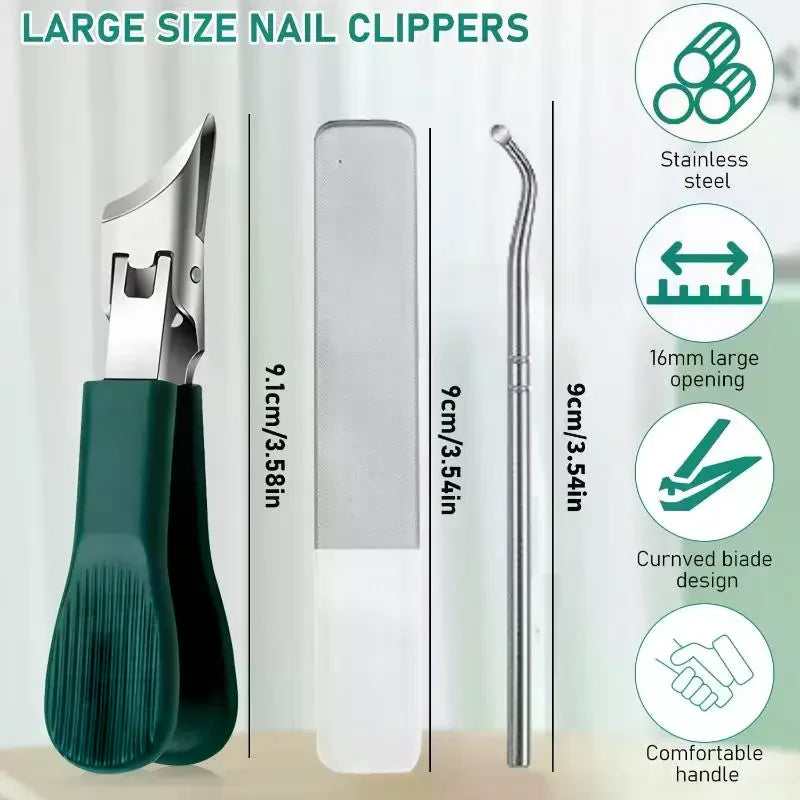 1/3 Pcs Large Opening Nail Clipper With Slanted Tip High-end Anti Splash Single Armor Groove Nail Clipper Thick Toenail Pliers Peaceful Pleasures Health and Wellness