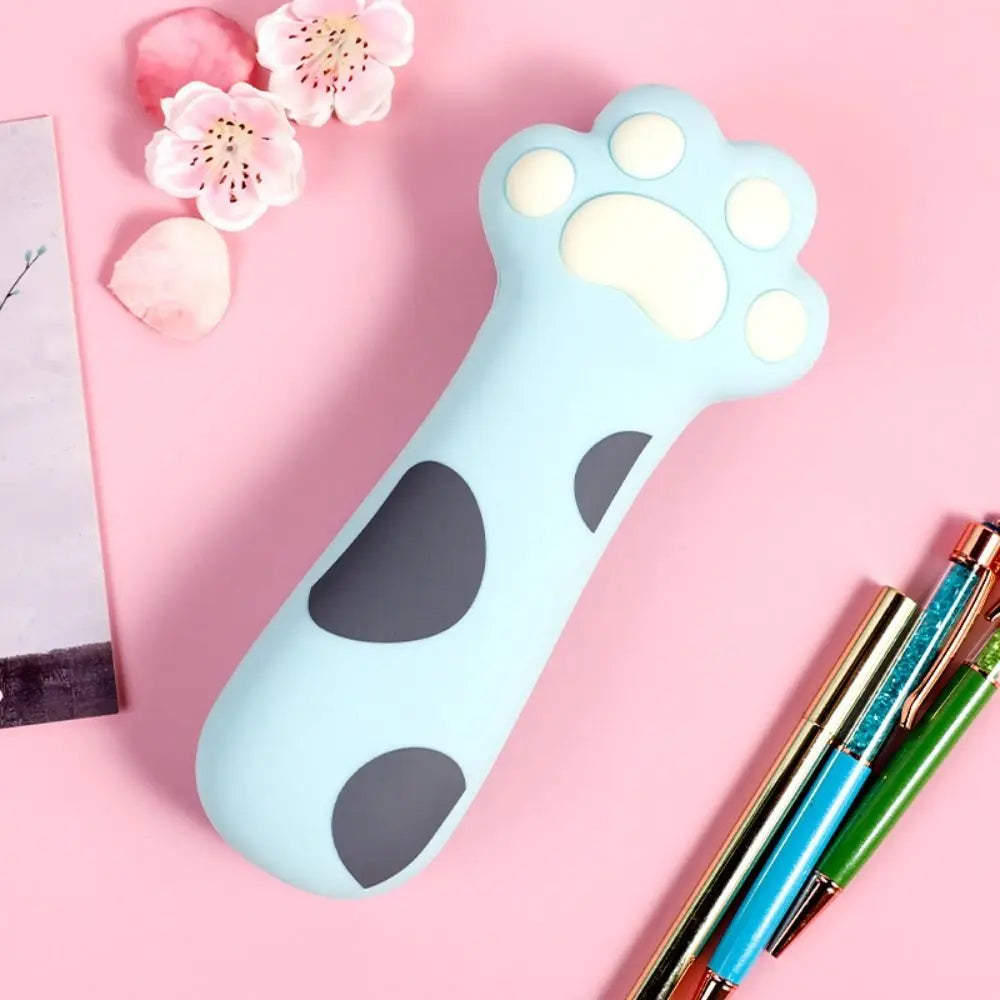 Cartoon Cute Cat Claw Silicone Pencil Case High Appearance Large Capacity Pencil Stationery Boxes Zipper Stationery Pencil Bags Peaceful Pleasures Health and Wellness