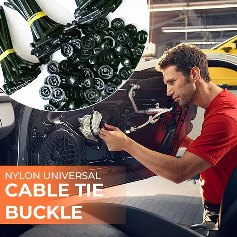 UV-Resistant Nylon Zip Tie Buckles – Self-Locking Car Cable Ties