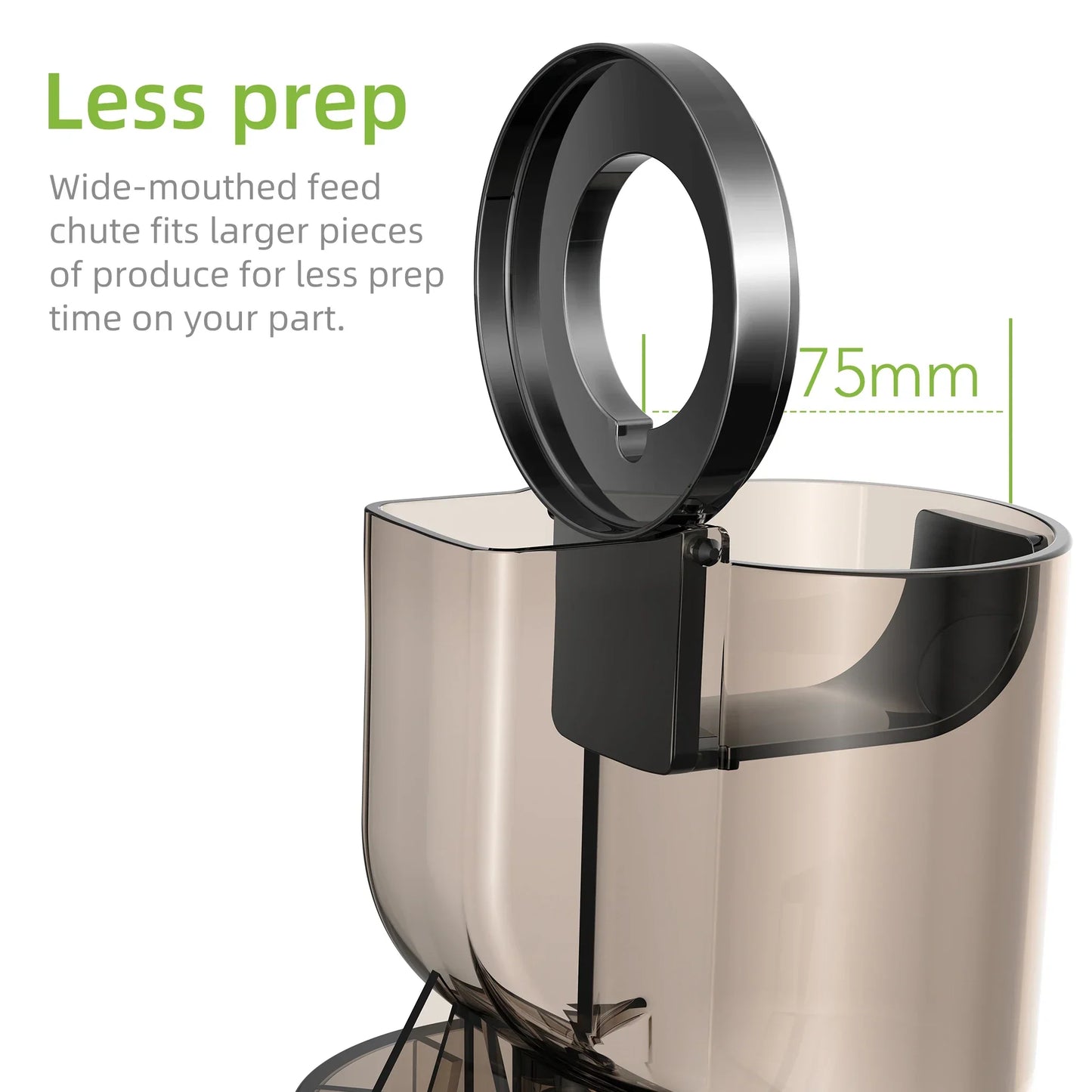 BioloMix Cold Press Juicer – 75mm Feed Chute, 200W, Quiet Motor Juicer BioloMix