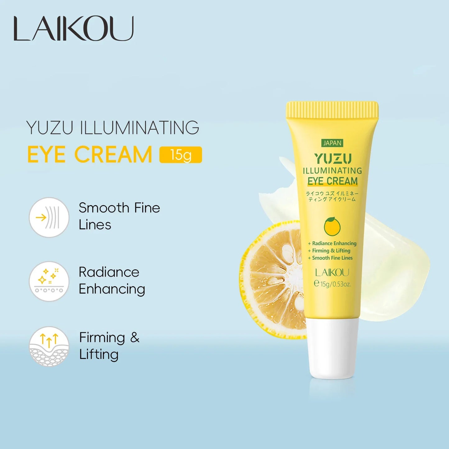 LAIKOU Yuzu Eye Cream – Dark Circles, Puffiness & Firming