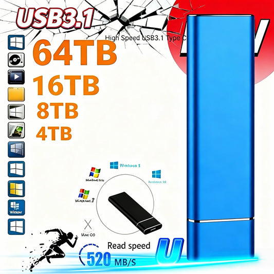 EOENKK 2TB Portable SSD USB 3.1 Type-C External Drive Portable External SSD Peaceful Pleasures Health and Wellness