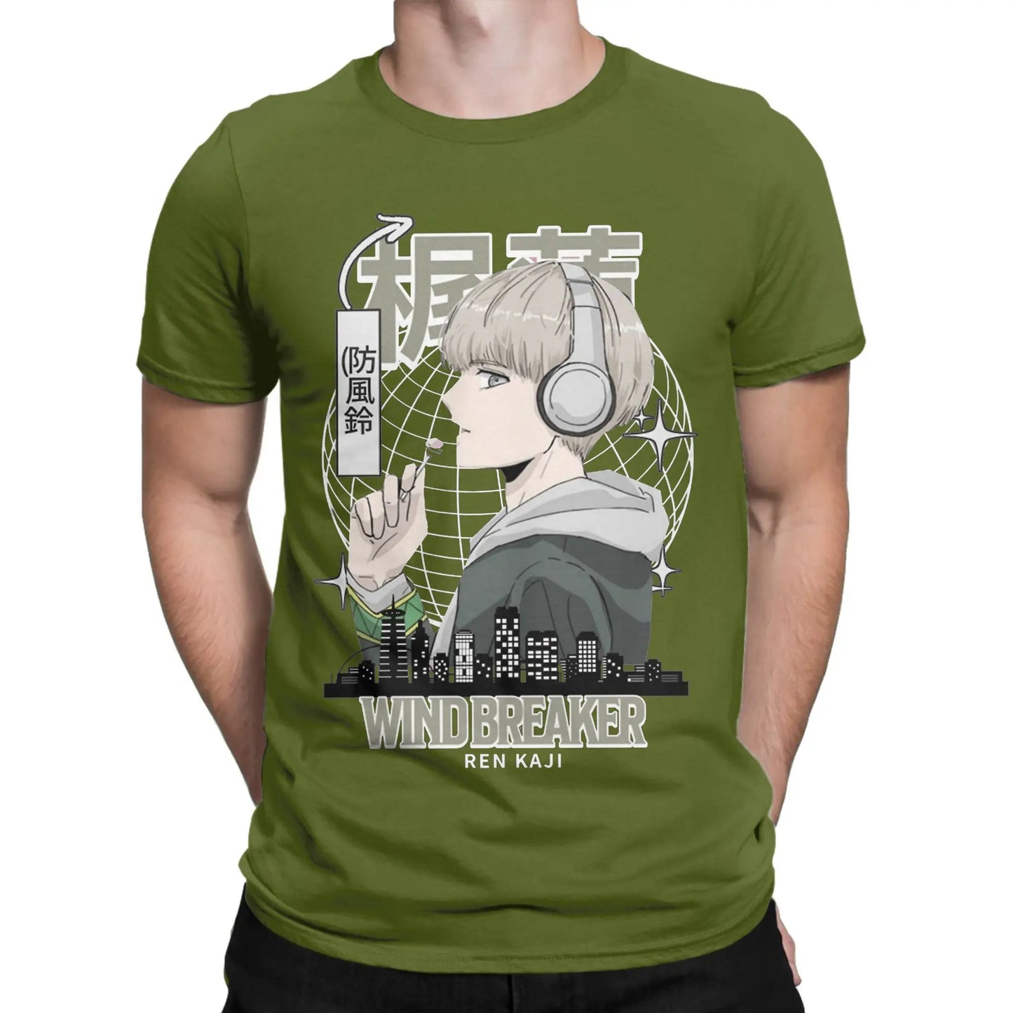 Wind Breaker Cotton T Shirt For Men Summer Ren Kaji Aesthetic T-Shirts O Neck Fashion Tees Plus Size Cheap Tops Peaceful Pleasures Health and Wellness