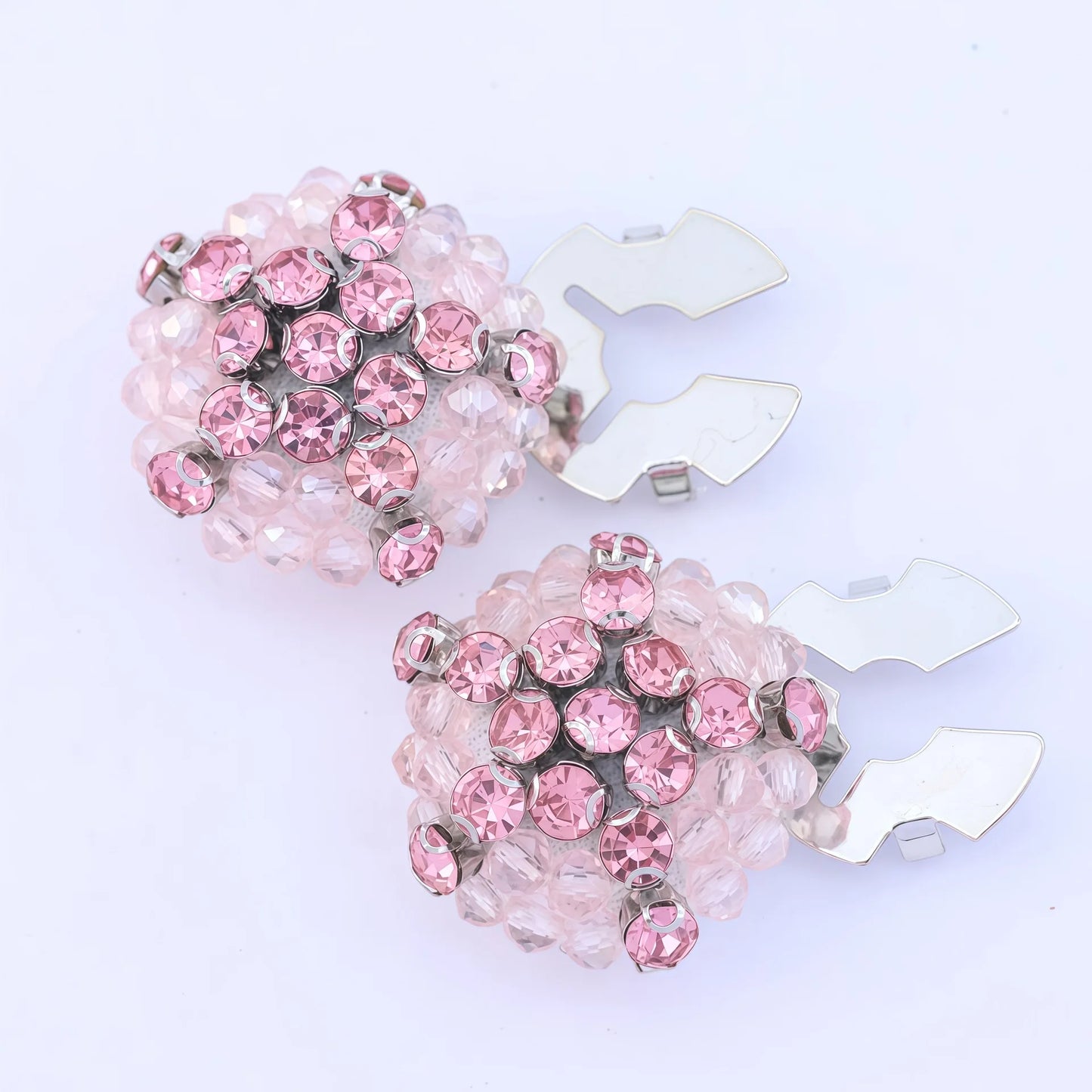 Handmade Crystal Turtle Button Covers – Embroidered Fabric Set Decorative Button Covers Peaceful Pleasures Health and Wellness pink