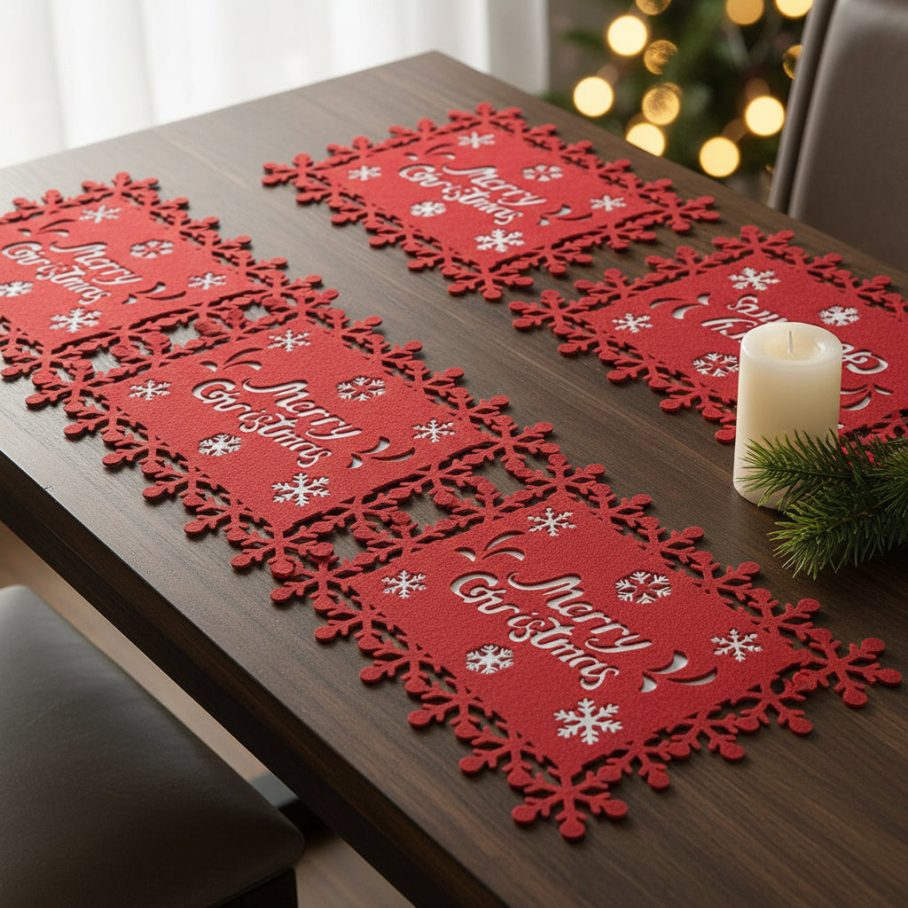 Felt Christmas placemats, coasters, hotel restaurants, family friendly placemats, Halloween felt placemats Peaceful Pleasures Health and Wellness