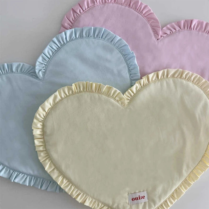 Lace Heart-shaped Checkered Coasters Cute Fabric Coasters Jewelry Heat-insulating Heat-resistant Hanging Pad Kitchen Desktop Mat Peaceful Pleasures Health and Wellness