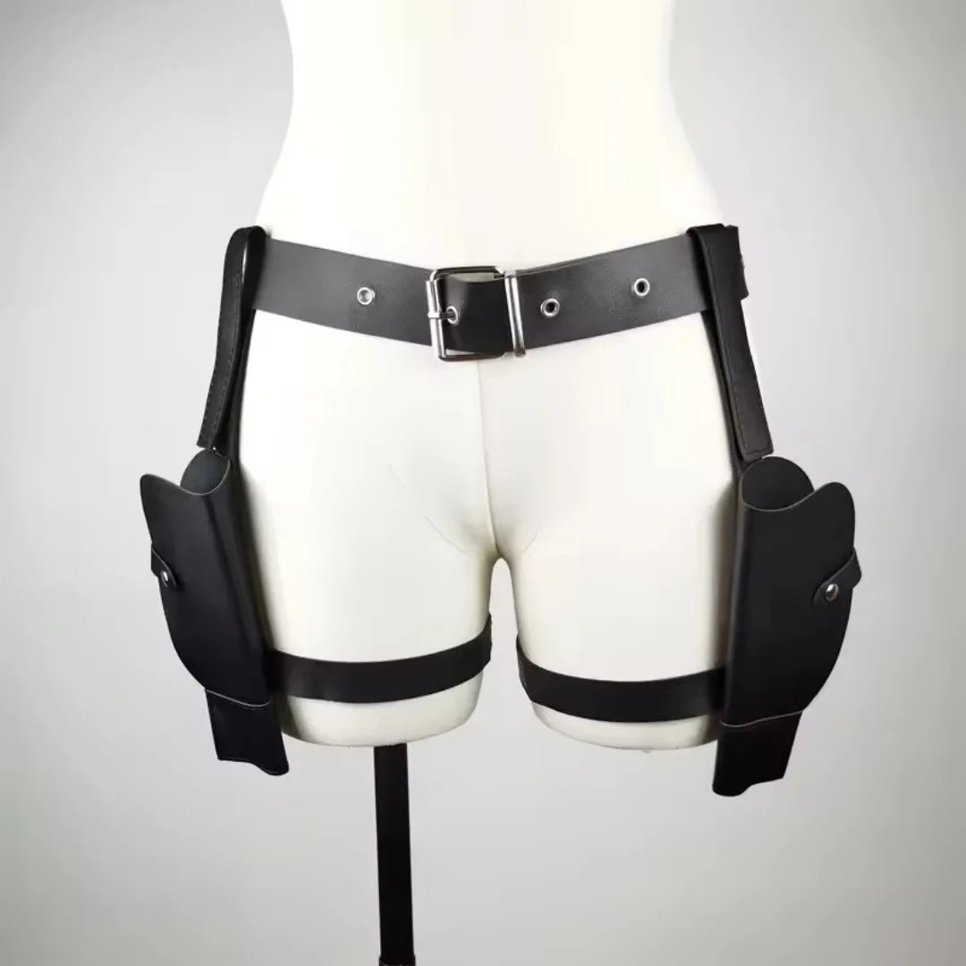 Trendy PU Leather Waist Cover Western Cowboy Decorative Belt Cosplay