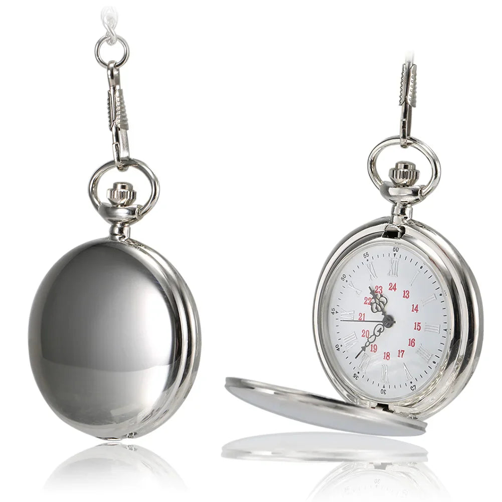 Vintage Quartz Pocket Watch with Chain | Personalized Gift