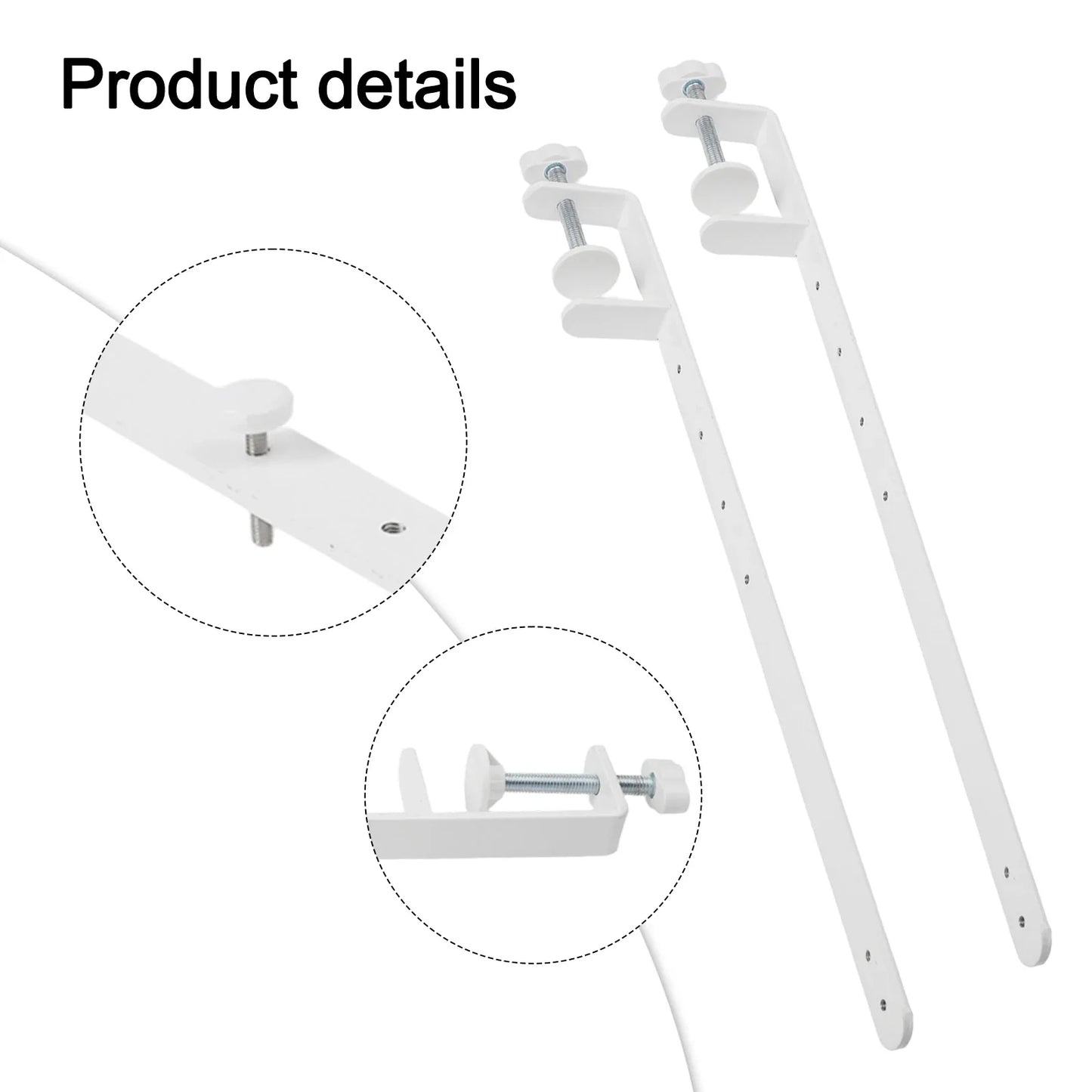2-Pack Desk Clamp Pegboard Bracket – 41.5cm, Fits 1–5.5cm Desks
