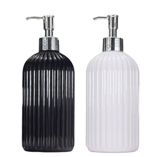 500ml Striped Soap Dispenser Bathroom Shower Wash Shampoo Bottle Refillable Kitchen Dish And Hands Soap Container Peaceful Pleasures Health and Wellness