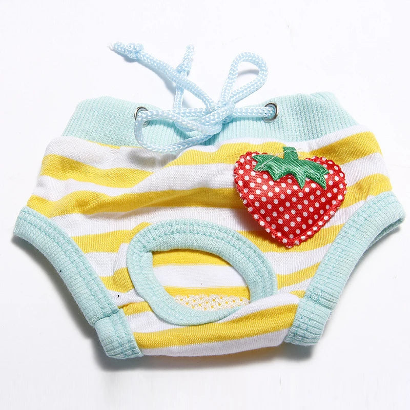 Pet Dog Shorts Sanitary Physiological Pants Cute Fruit Print Diaper Dog Shorts Washable Female Dog Panties Underwear Briefs DC05 Peaceful Pleasures Health and Wellness light green S