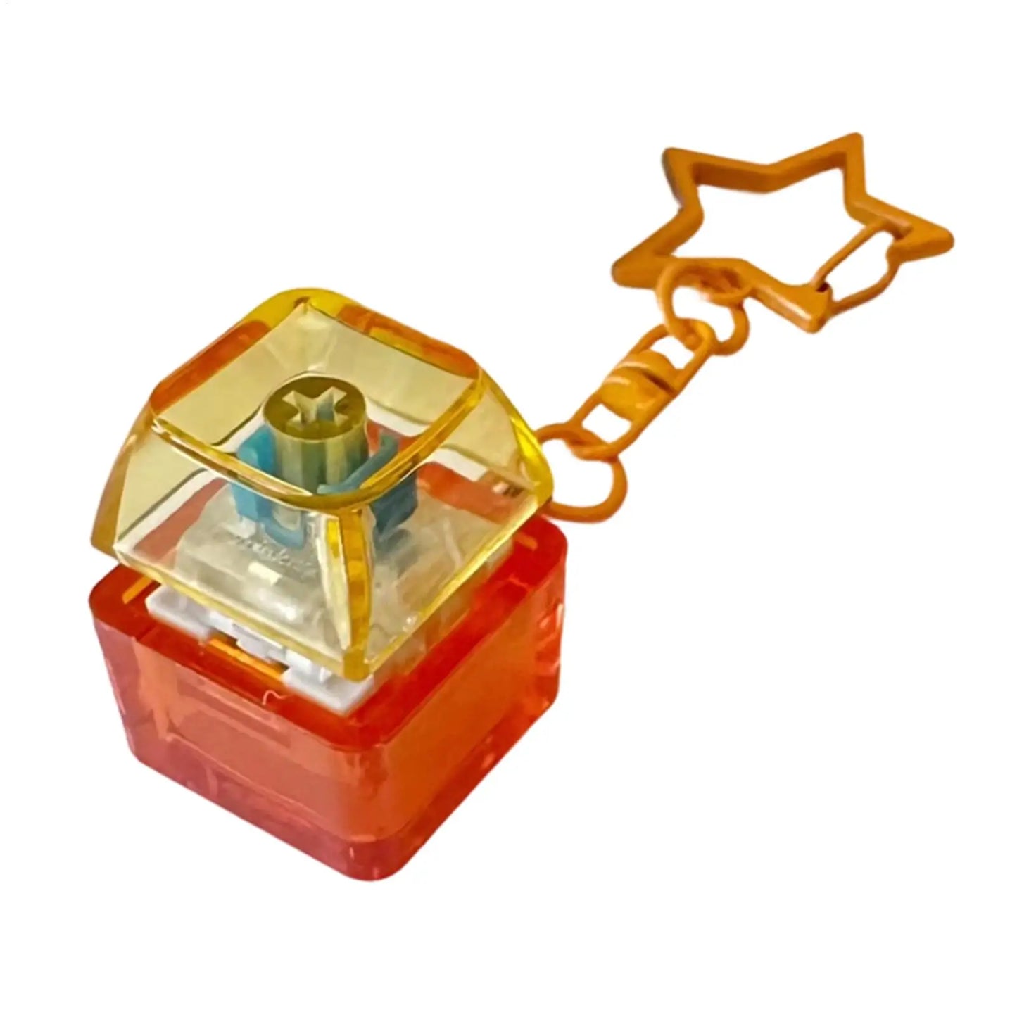 Light-Up Pentagram Mechanical Keyboard Fidget Keychain Toy