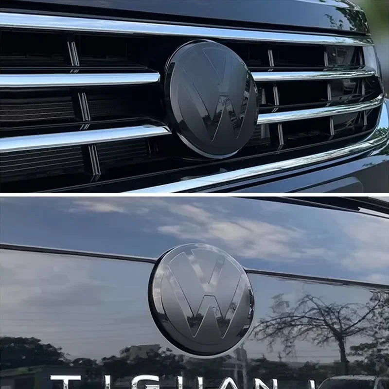 VW Golf Polo Passat Tiguan Black Emblem Badge Cover Set (2pc)