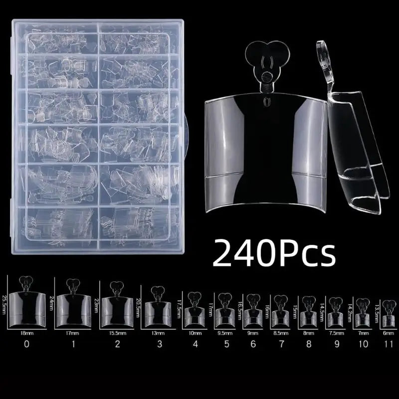 120/240pcs Fake Toe Nail Tips Transparent Half Cover Toenail For Pedicure Square Press On Toenails For Women Nail Salons DIY Peaceful Pleasures Health and Wellness 240Pcs