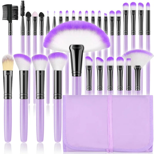 RUNTOIN 32-Piece Professional Makeup Brush Set – Face & Eye Makeup Brush Set Peaceful Pleasures Health and Wellness 32PU-Bag