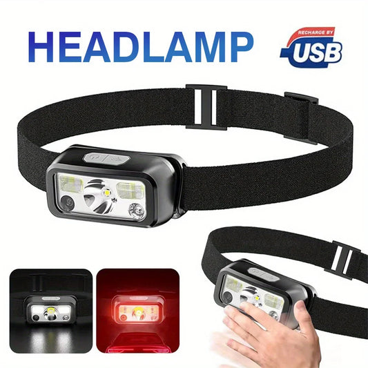 LED Sensor Headlamp USB Rechargeable 300LM – Camping & Fishing LED Headlamp Oasis Select