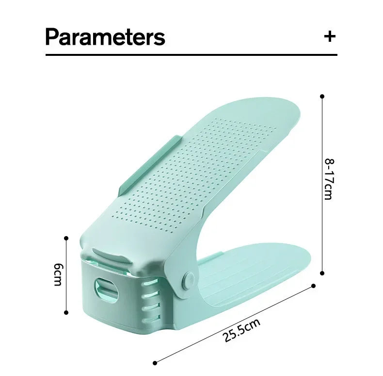 New Shoe Stacker Adjustable Shoe Slots Organizer Shoes Slots Space Saver Double Deck Rack Holder For Closet Organization Peaceful Pleasures Health and Wellness