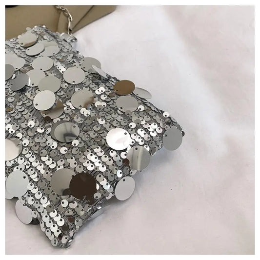 Sequined Crossbody Bag – Women's Chain Shoulder Purse Sequined Crossbody Bag Oasis Select