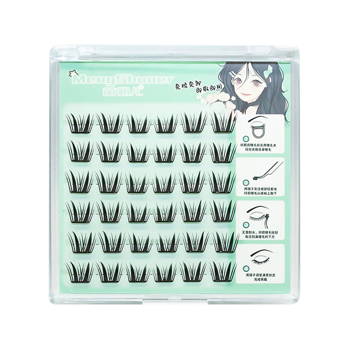 C Curl Anime Lash Clusters | Wispy Fluffy False Eyelashes