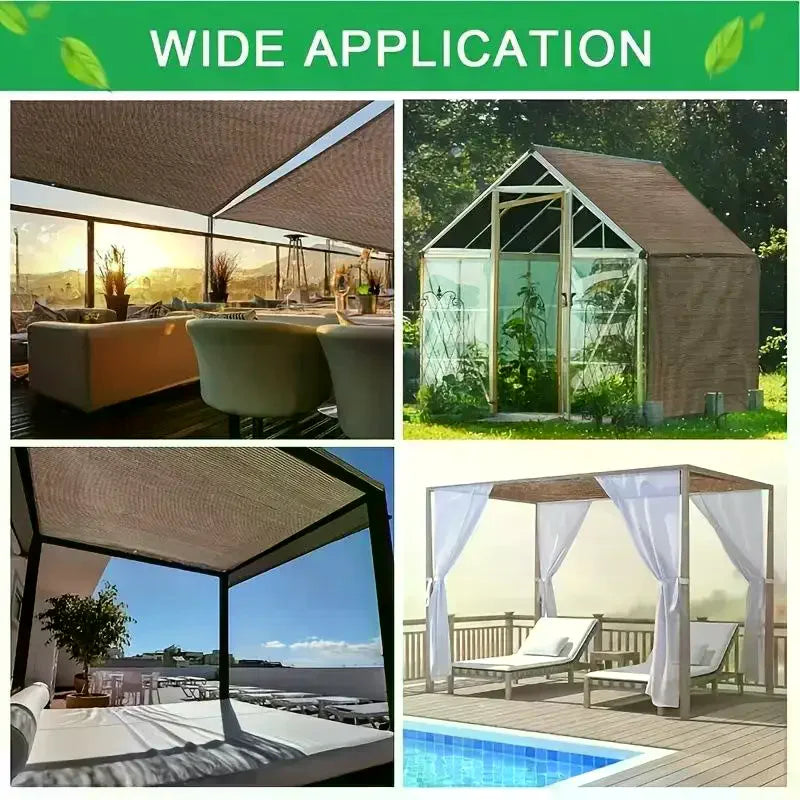 Coffee UV Sun Shade Sail – HDPE Net for Patio, Garden & Pool
