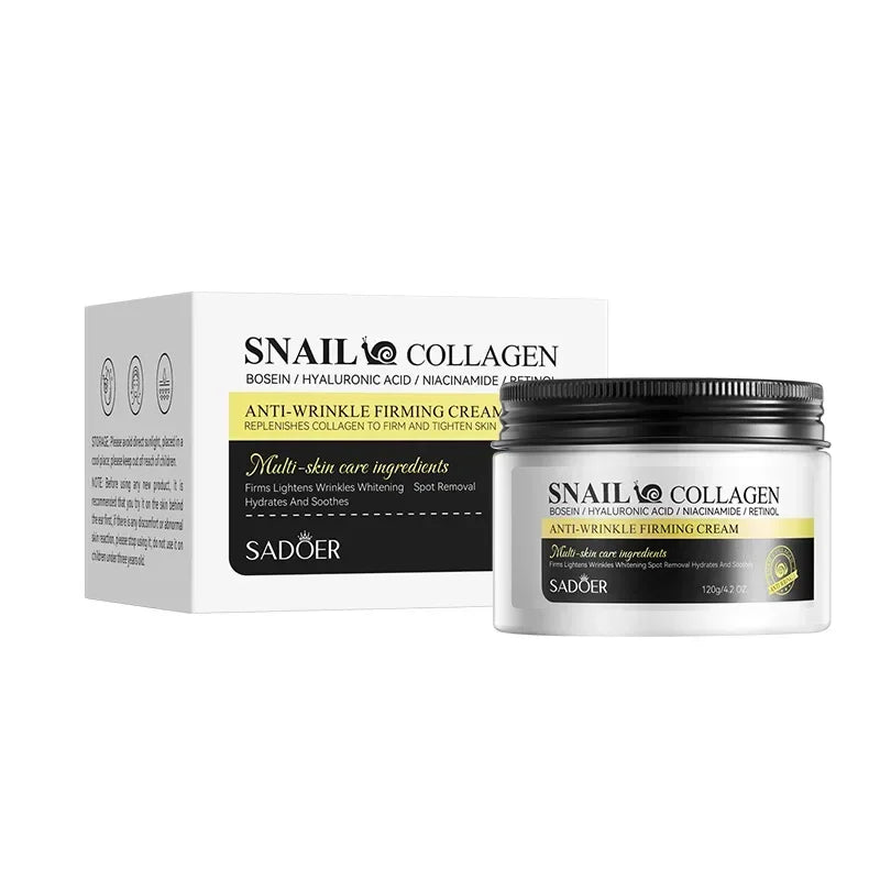 SADOER Snail Collagen Anti Wrinkles Face Cream Firming Moisturizing Skin Whitening Anti-aging Hydrating Facial Cream Skin Care Peaceful Pleasures Health and Wellness