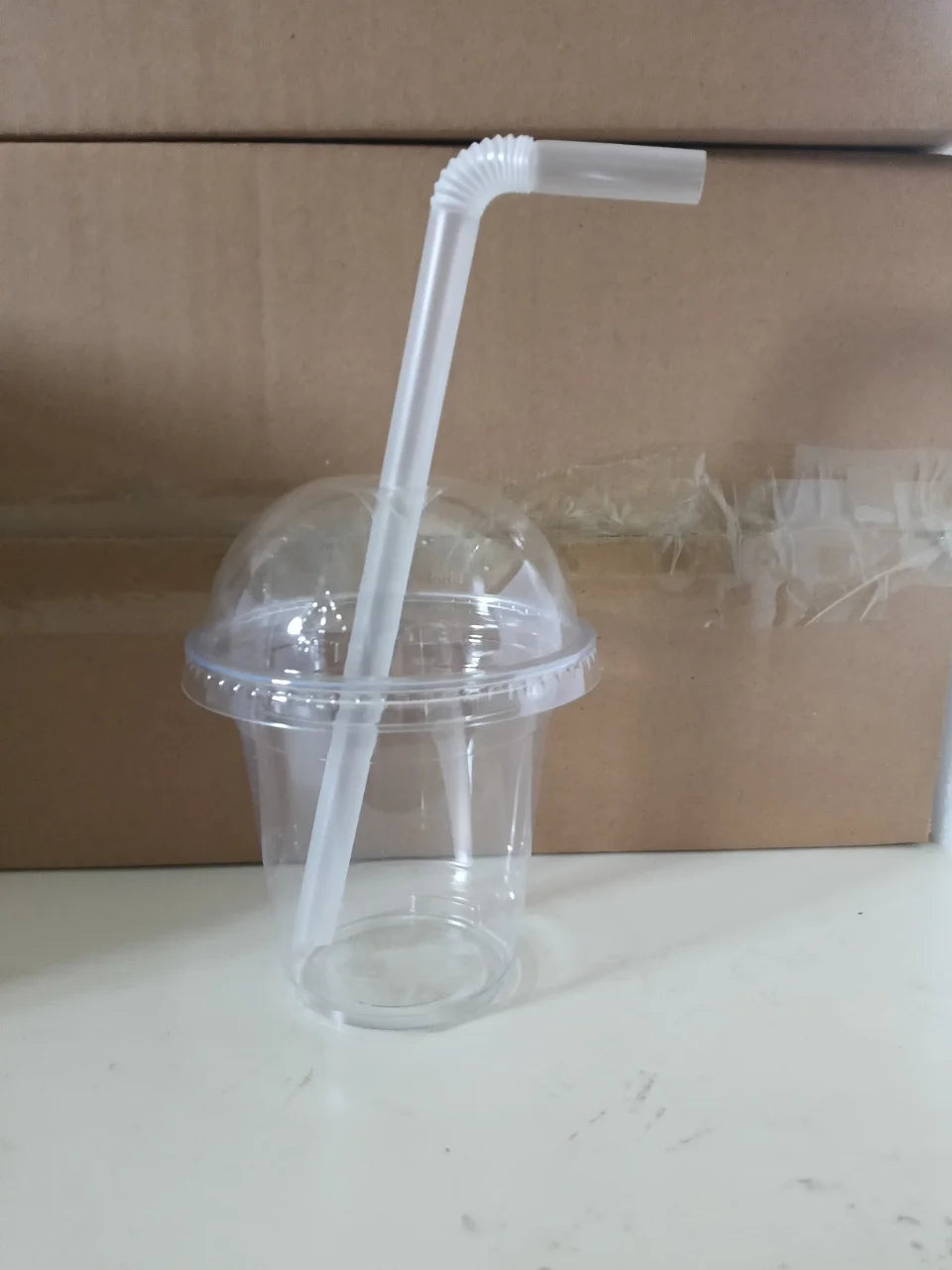 50Sets Disposable Plastic Cups with Dome Lids and Wide Straws To Go Iced coffee Cups BPA Free Clear Parfait and Smoothie Cups Peaceful Pleasures Health and Wellness 12OZ Bended 50pcs