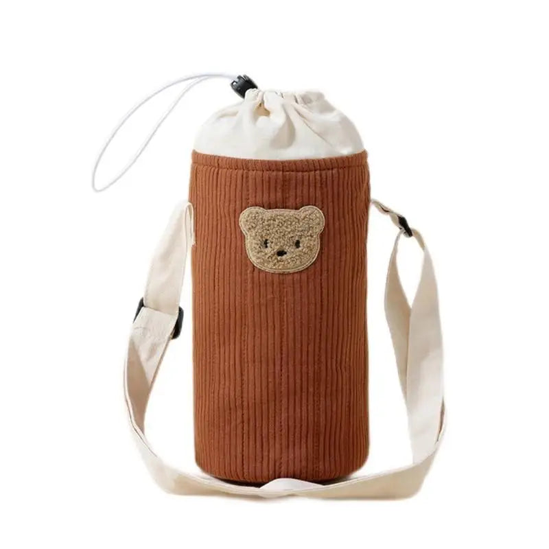 Cute Bear Baby Bottle Bag | Portable Cotton Travel Carry Case