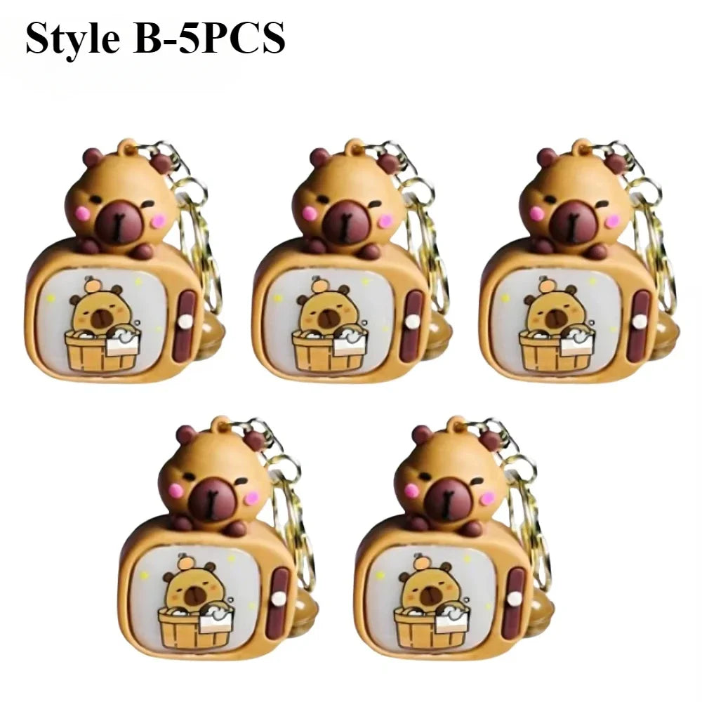 Light-Up Capybara Keychain | Silicone Glow Bag Charm Gift