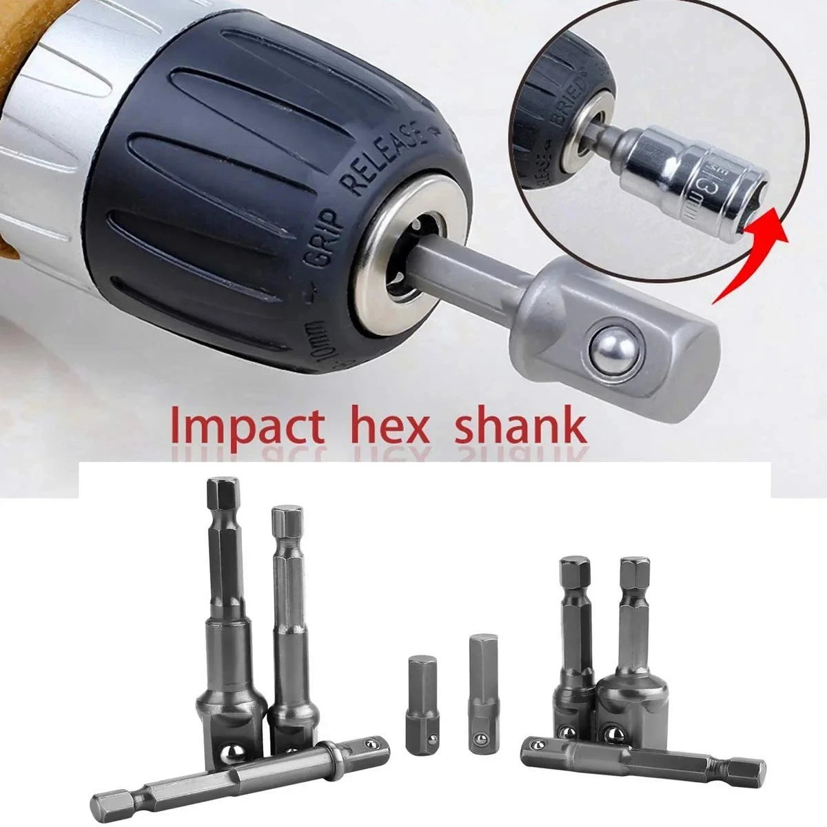 New Drill Socket Adapter 1/4 3/8 1/2 Size Hex Shank Square Head Drill Bit Impact Drill Extension Drill Bits Bar Socket Adapter Peaceful Pleasures Health and Wellness