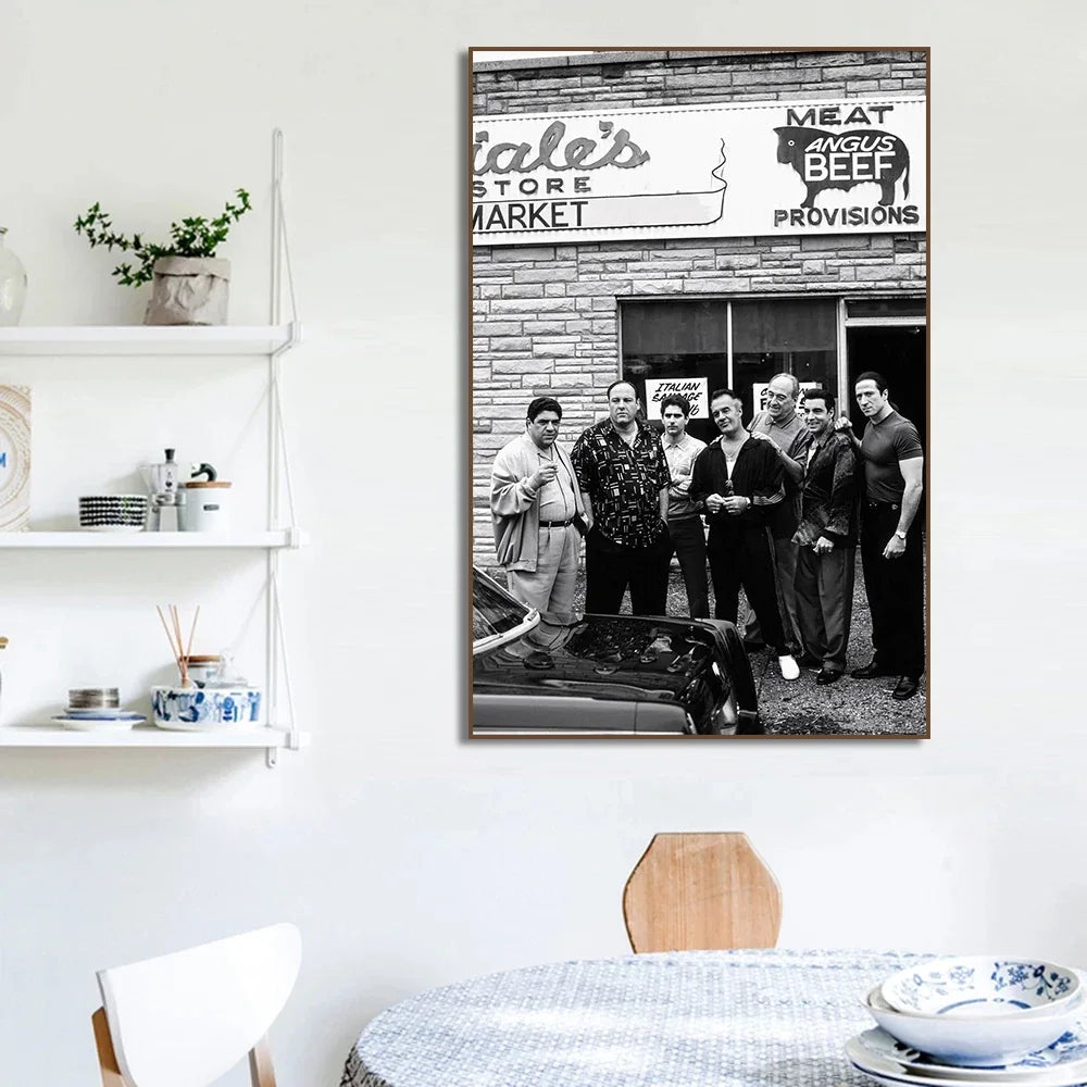 Sopranos Canvas Poster – Vintage TV Series Wall Art Print Canvas Wall Art Peaceful Pleasures Health and Wellness