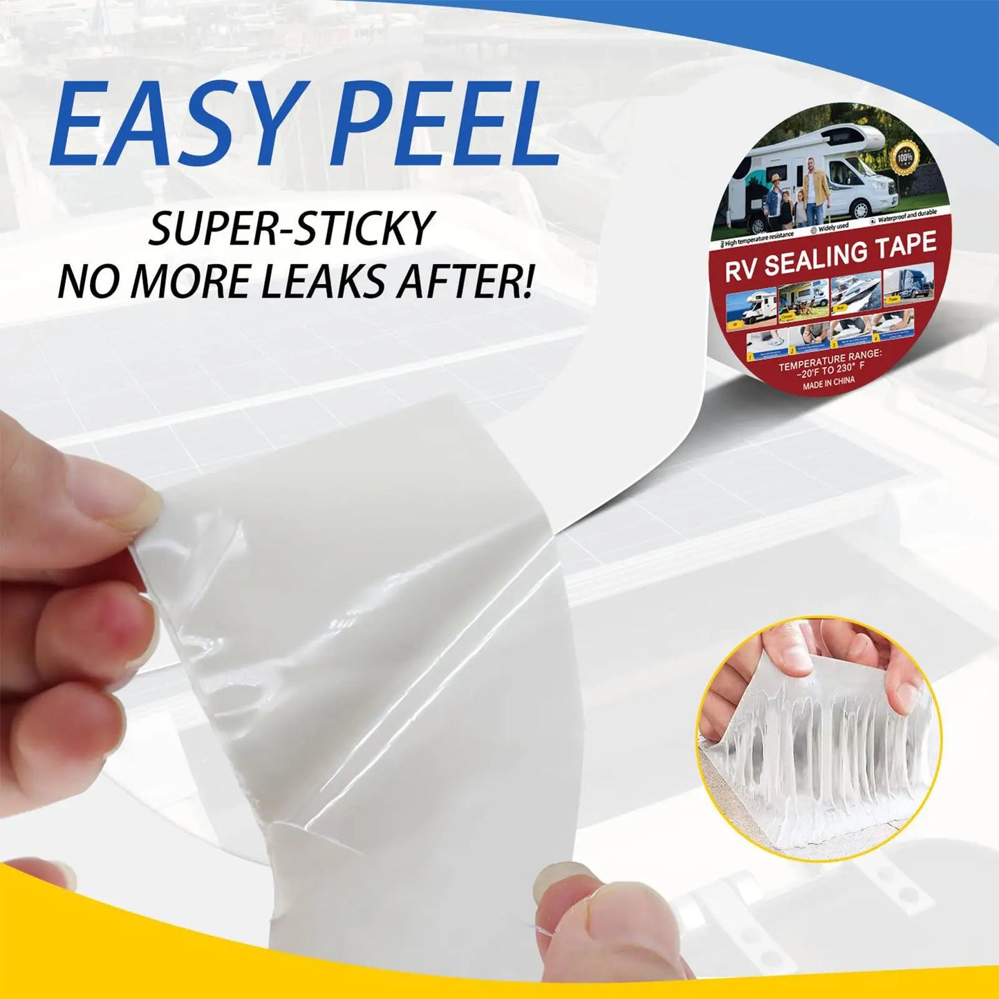 RV Sealant Tape – White Waterproof Butyl Roof Seal Tape RV Roof Seal Tape Peaceful Pleasures Health and Wellness