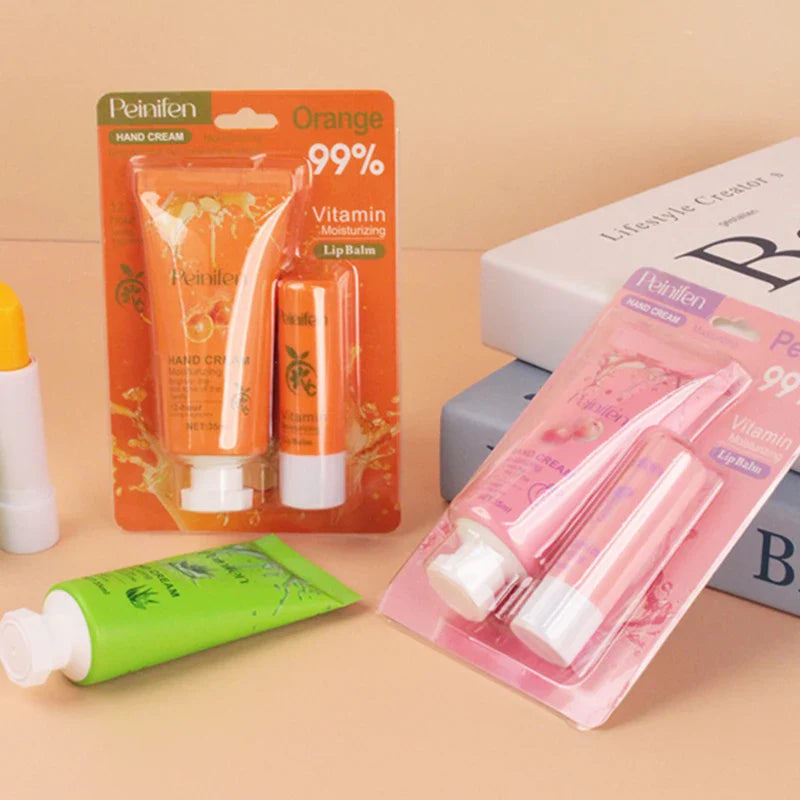 Peinifen Hand Cream & Color-Changing Lip Balm Set – Vitamin E