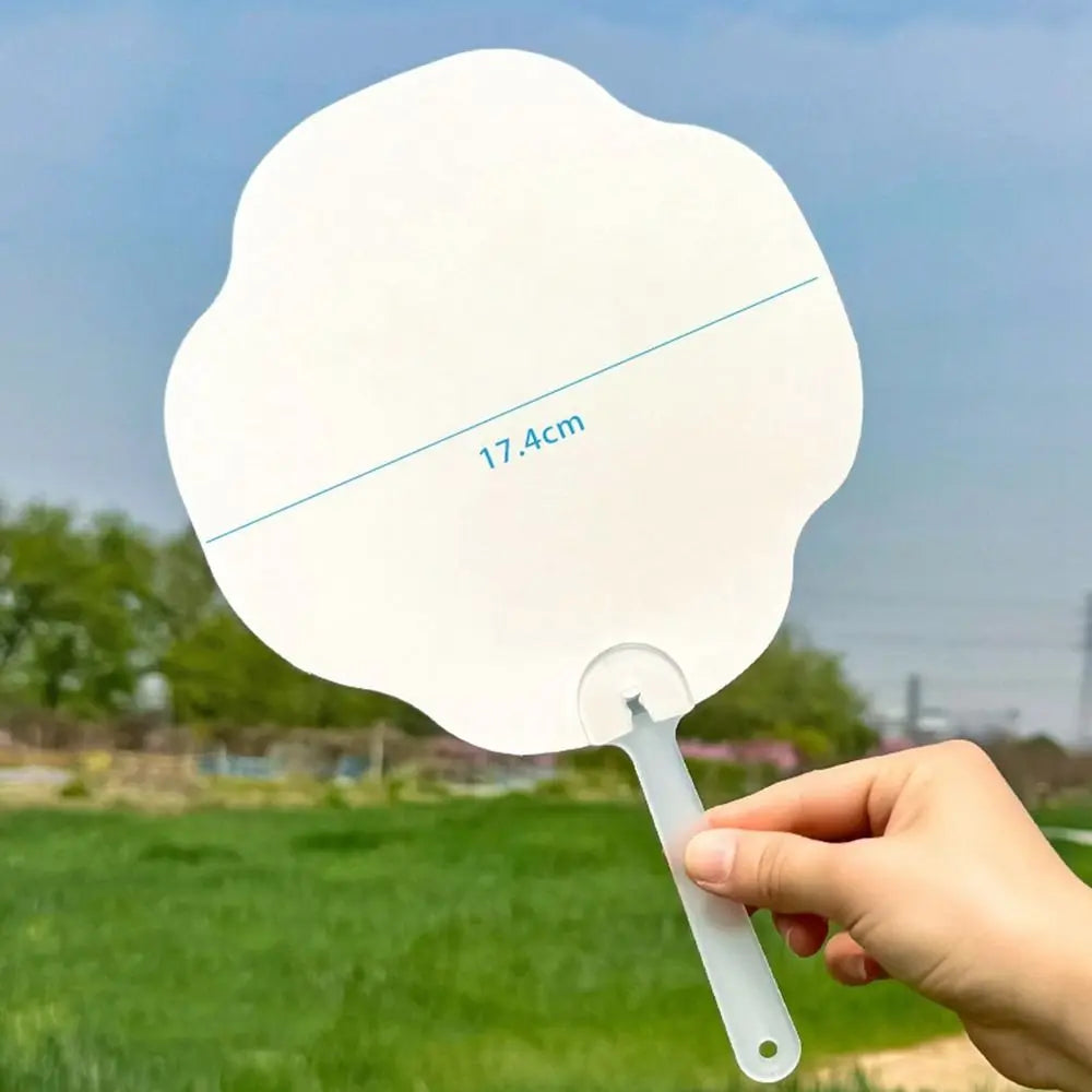 Blank Round Handheld Fan for Kids – DIY Painting & Graffiti